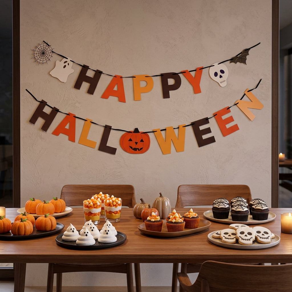 Happy Halloween Paper Banner, Multicolor, 4.9', 2 Pieces, Halloween by Way To Celebrate