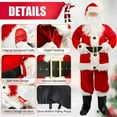 thumbnail image 7 of Men’s Santa Costume 10pcs Christmas Santa Claus Suit Deluxe Velvet Cosplay Party Suit Set for Adults, 7 of 7