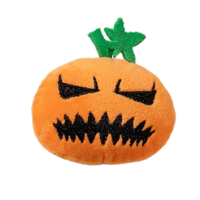 Halloween Pumpkin Toys for Cats Plush Teething Toys Featuring Pumpkin with Range Expressions Embroidery Designs Interactive Plush Toys for Kitties and Cats