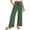 Dark Green, variant on HCYSFG Uniform Pants For Girls Back To School Solid Color Elastic Waist Side Pocket Wide Leg Trousers Casual School Wear Pants
