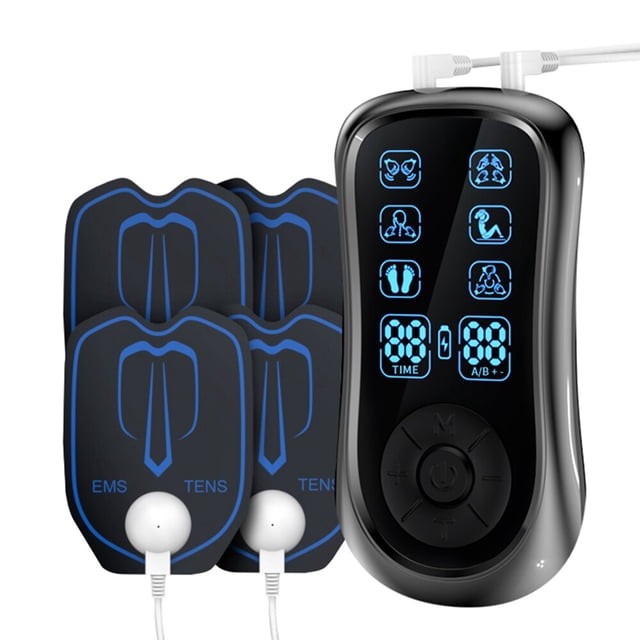 Masajeador eléctrico EMS Tens de doble pulso para fisioterapia, instrumento de masaje corporal, 6 modos, 19 engranajes, dispositivo meridiano Digital para el cuidado de la salud
