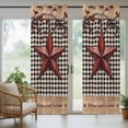 thumbnail image 3 of 1 Panel Outdoor Curtains for Patio Waterproof 54"x95" Texas Star Farmhouse Weatherproof Privacy Outsides Curtains, Rustic Black Plaid Berry Wooden Grommet Thermal Drapes for Cabana Porch Pergola, 3 of 8