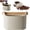 Beige, variant on ZOURIH Espresso Knock Box Coffee Knock Box - 1300ml Coffee Ground Knock Box with Detachable Wooden Knock Rod,ABS Material Coffee Puck Container for Home & Coffee Shop,Beige