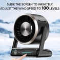 thumbnail image 2 of Smart Digital Display Touch Desktop Fan With LED Display, USB Desk Table Fan, Smart Table Fans, 100Speeds, Silent Air Circulator Fans, 120° Adjustable Head Tilt, Mini Desktop Cooler for Indoor (Black), 2 of 7