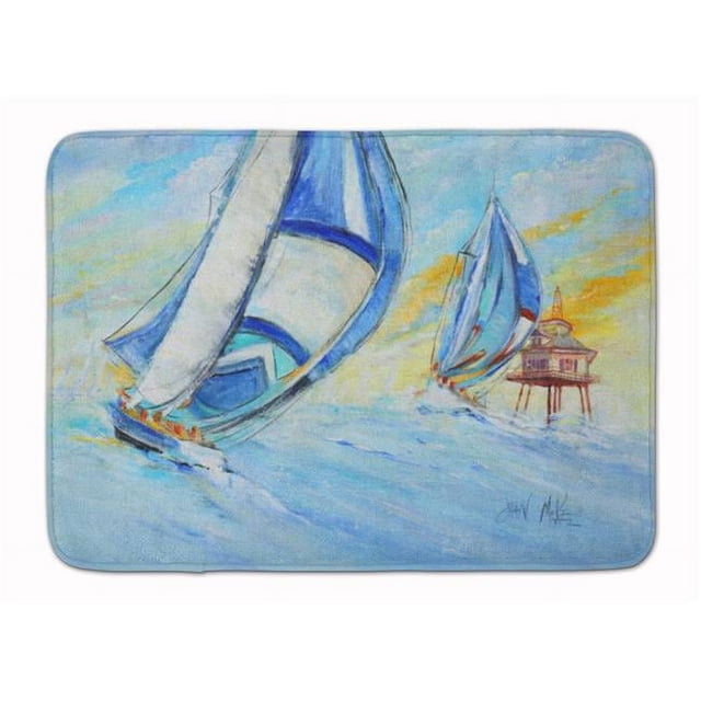 Carolines Treasures JMK1005RUG Sailboats & Middle Bay Lighthouse Machine Washable Memory Foam Mat