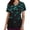 A286 Green, variant on Scrub Top for Women V Neck Short Sleeve Soft Breathable Dual Pockets Medical Nursing Uniform Working Top Hearts Printed Healthcare Professional Apparel