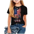 thumbnail image 4 of Avrnliq Patriotic American Flag T-Shirt for Kids, Eagle Horse Graphic Short Sleeve Tee, Boys Girls 4th of July Independence Day Summer Casual Shirt,Size 2-3T, 4 of 5
