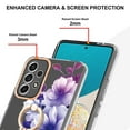 thumbnail image 3 of Allytech Galaxy A53 5G Case Cover, Soft TPU Back Cover with Ring Holder Stand Shockproof Anti-Scratch Slim Fit Bumper Phone Case for Samsung Galaxy A53 5G, Purple Flower, 3 of 4