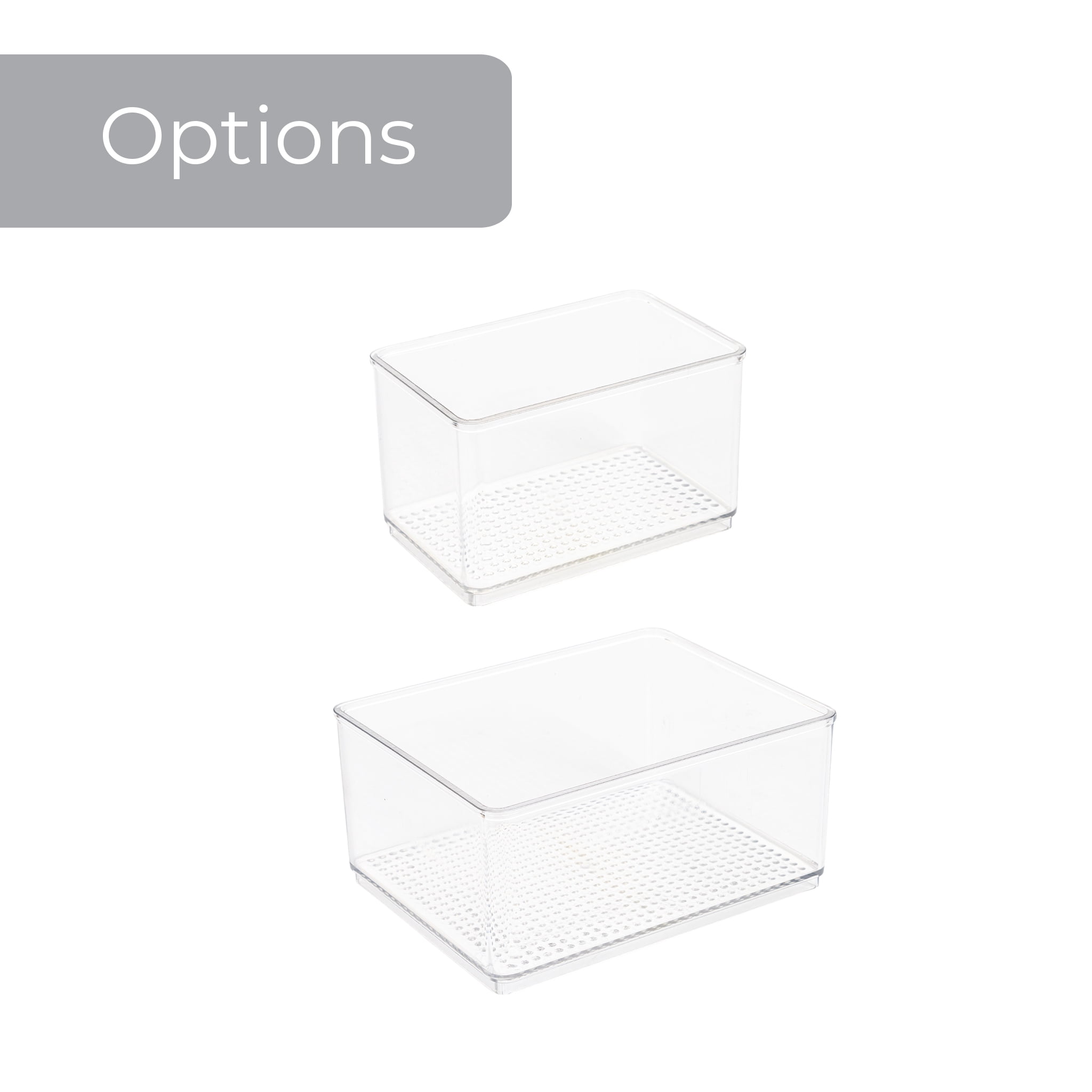 Mainstays Clear Plastic Bathroom Organizer Bin Set, 4 Pack