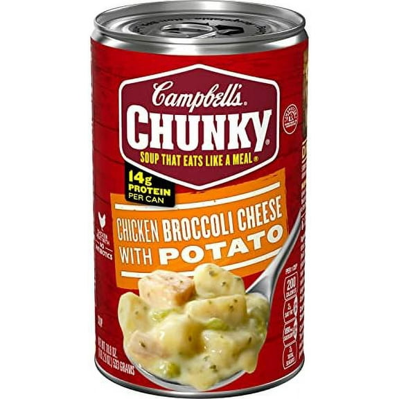 Campbell's Chunky Chicken Broccoli Cheese with Potato Soup 18.8 oz (Pack of 20)