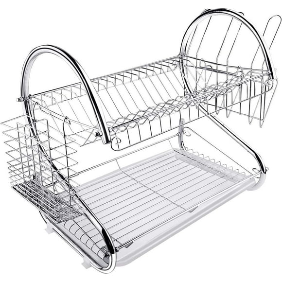 Multifunctional Drainage Rack for Kitchen Efficiency, Chrome Plated Iron for Space Saving, Upgrade Your Cooking Experience