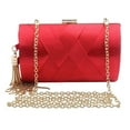 thumbnail image 3 of destyer Pochette de Soirée en Soie avec Pendentif à Franges Élégante pour Femmes Sac de Soirée Rouge, 3 of 9