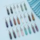 thumbnail image 3 of Nvzi Pendientes para hombre y mujer, pendientes de acero inoxidable con colgante hexagonal de una sola punta, de cristal de piedra natural (blancos)., 3 of 5