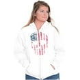 thumbnail image 5 of Cute Distressed American Flag Skull Hoodie Sweatshirt Women Brisco Brands S, 5 of 6
