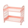 thumbnail image 1 of Pink Plastic Storage Rack 1Set for Kitchen Desktop Shampoo Soap Lotion Brush Organizer, 1 of 8