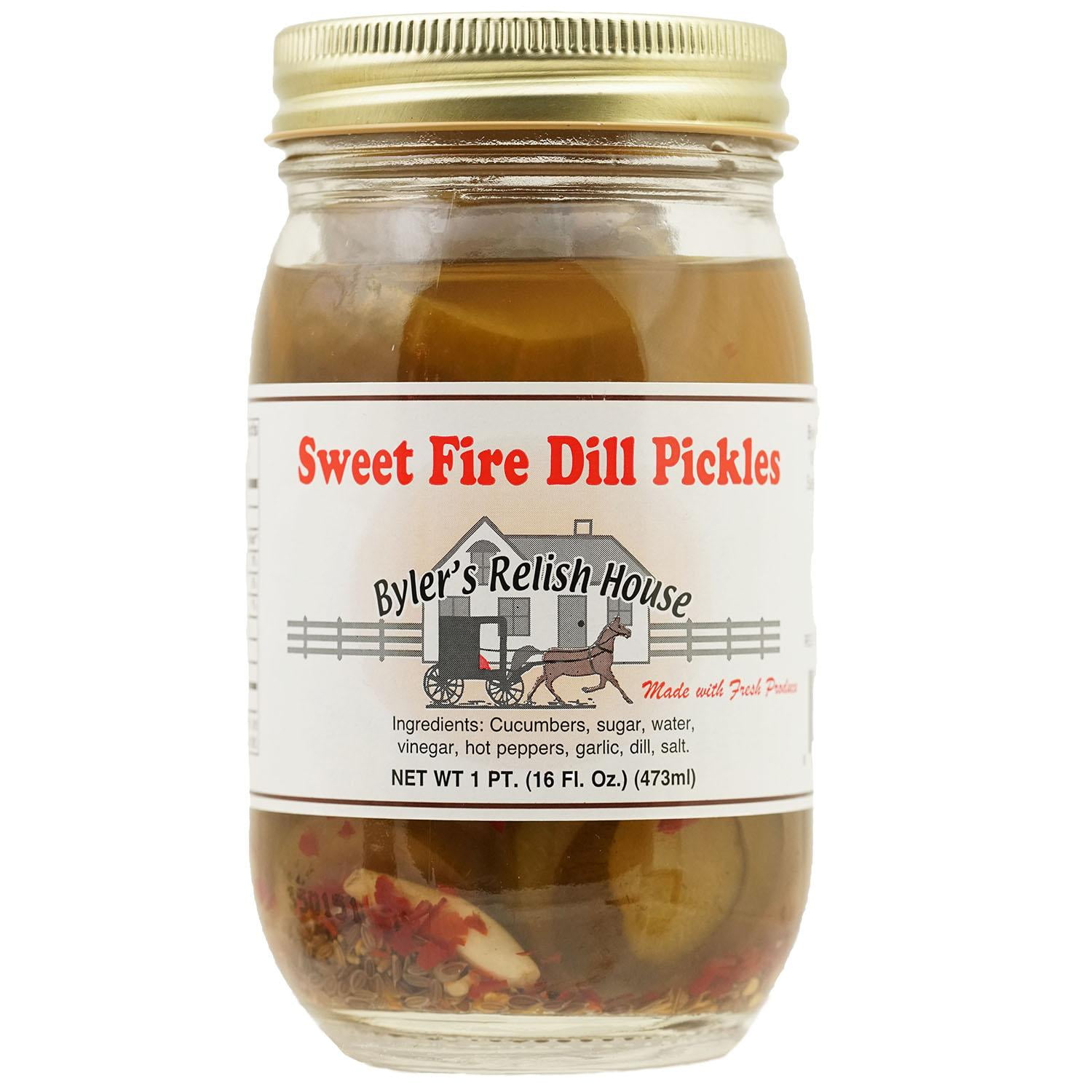 Byler's Relish House Homemade Sweet Fire Dill Pickles 16 oz. by Byler's Relish House