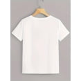 thumbnail image 2 of Camiseta con estampado floral y de conejito de Pascua para mujer. Cuello redondo informal, manga corta, mezcla modal, lavable a máquina. Ideal para primavera, verano y otoño. Para adultos, hombres y m, 2 of 6