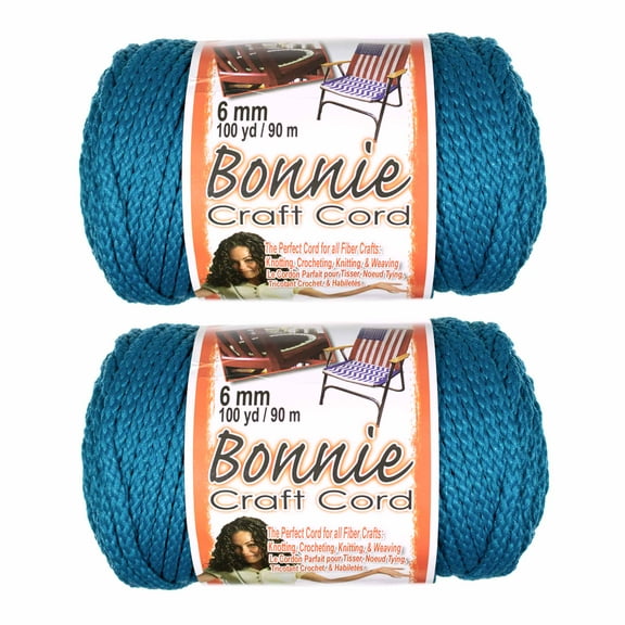 2 Pack Bonnie Macrame Cord - 6mm - 100 yd Lengths - Various Colors