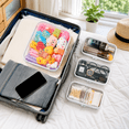 thumbnail image 4 of 4 Pack Clear Zipper Pouches, Hard Shell Travel Toiletry and Cosmetic Organizer Bags, Clear Diaper and Toy Storage Pouches, 1 Medium and 3 Small, 4 of 6