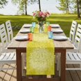thumbnail image 4 of Table Runners 70 Inches Long Dress Scarves, Boho Flowers Farmhouse Coffee/Dining/Kitchen Table Decor, Holiday Table Runner, Yellow Floral Vintage Bohemian Watercolor 13x70 Inch, 4 of 9