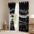 thumbnail image 3 of Homewish Black White Guitar Black Out Curtains for Kids, Cartoon Musical Note Curtains Pack of 2 (42x63 Each), Music Piano Bedroom Curtains, Living Room Curtains Decor, 3 of 6