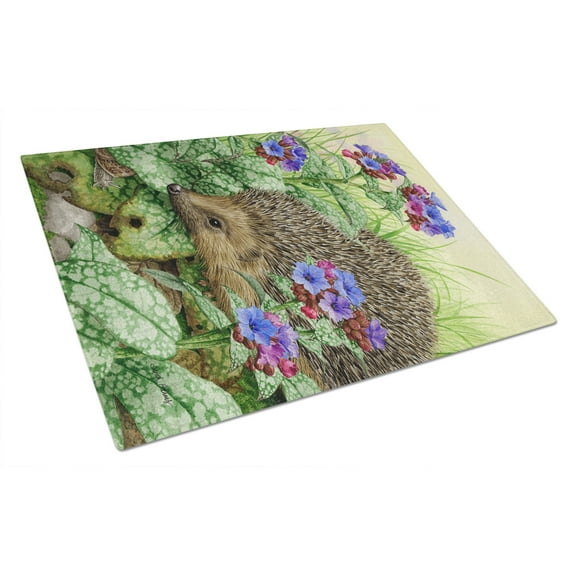 Caroline's Treasures Hedgehog Glass Cutting Board Large