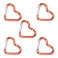 thumbnail image 4 of 5Pcs Heart Shape Spring Snap Clip Aluminum Alloys KeyRings Hangings Buckles Carabiner Keychains Bag Clip Hook Connectors, 4 of 7