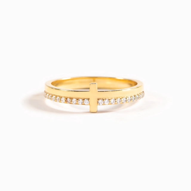 Anillo de cruz personalizado de plata esterlina S925 Moda simple para mujer en Europa y América