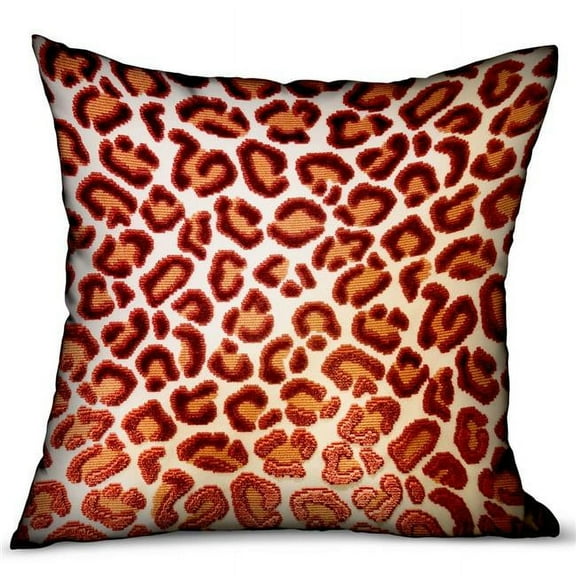 12 x 20 in. Emberglow Velvet Cheetah Red Animal Motif Luxury Throw Pillow