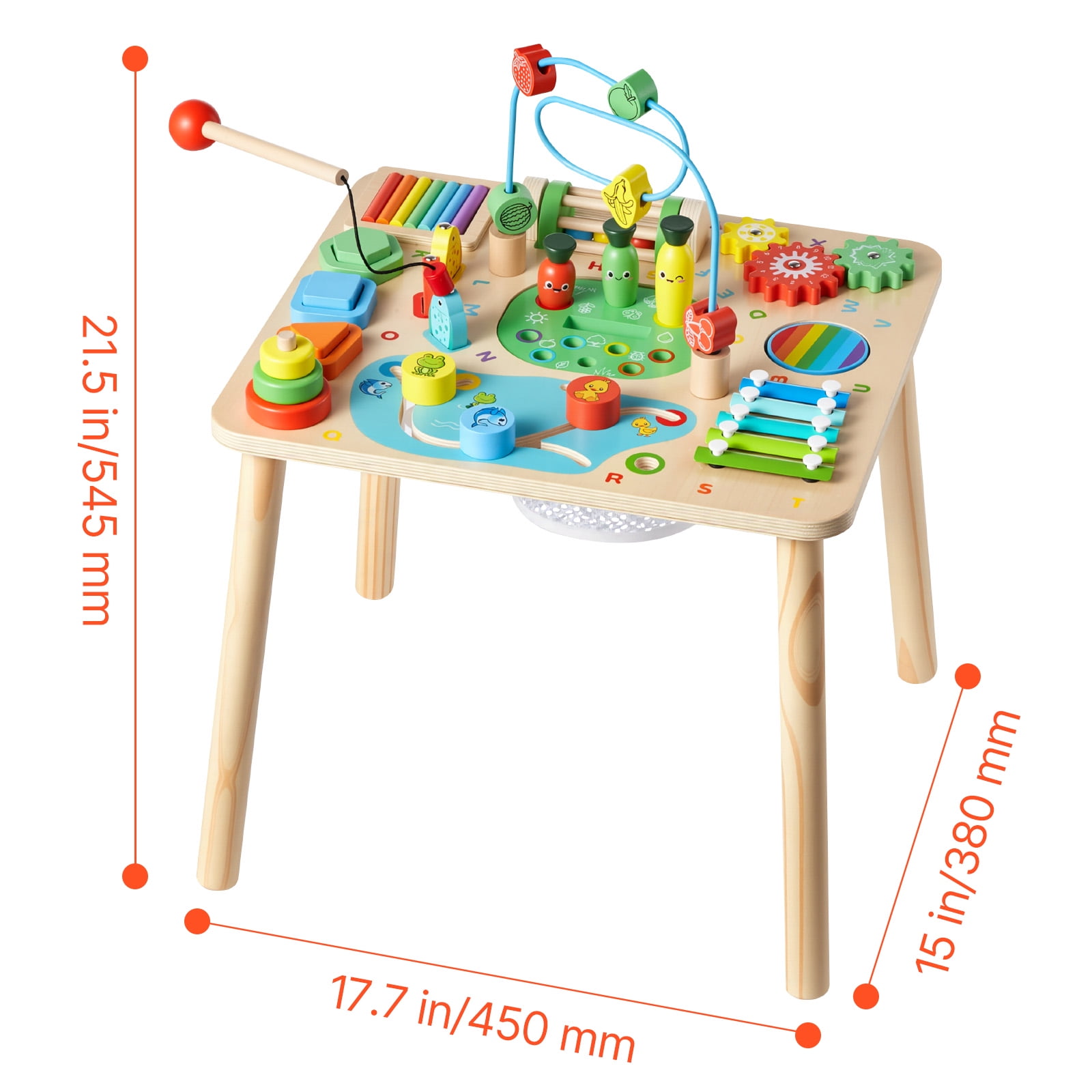 VEVOR Montessori Activity Table for Toddler 1-3 Years Old, 13 in 1 Wooden Learn Activity Desk, Baby Play Table for Boys & Girls Aged 6+ Months, Great Birthday, Christmas, Children's Day Present