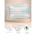 thumbnail image 2 of Turquoise Striped Pillow Cases Queen Size Set of 2, Smooth Satin Pillowcase for Hair and Skin, Farmhouse Pinstripes Geometric Color Decorative Cooling Bed Pillow Covers with Zipper, 20x30 Inches, 2 of 5
