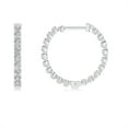 thumbnail image 2 of ANGARA Natural Diamond Hoop Earrings in 14K White Gold for Women (Size-1.4mm| Color-I-J| Clarity-I1-I2) | April Birthstone, Anniversary, Jewelry Gift for Women | Natural Diamond Earrings, 2 of 7