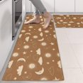 thumbnail image 2 of Kitchen Rugs Sets Of 2,Brown Sun Moon Cloud Star Pattern Anti Fatigue Kitchen Mat Rugs Non Slip Washable,Decorative Kitchen Floor Mats for Kitchen,Sink,Laundry,17"X47", 2 of 5