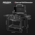 thumbnail image 6 of ROVSUN Charcoal Grill with Two Foldable Side Tables, Extra Large Cooking Area of 794 SQIN, Two Individual Lifting Charcoal Trays, Pull-out Ash Tray, Perfect BBQ Grill for Outdoor Picnic, Black, 6 of 8