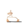 thumbnail image 2 of Shoe Republic LA Ripa Taupe Open Toe Closed Back Wrap Closure Flat Mules (Taupe, 7.5), 2 of 3