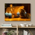thumbnail image 2 of wall26 Canvas Print Wall Art Nighttime Zen Spa Massage Stone Pebble Candle Towel Yoga Nature Photography Realism Rustic Scenic Landscape Colorful for Living Room, Bedroom, Office - 32"x48", 2 of 5