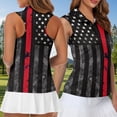 thumbnail image 4 of Jeiento American Flag Matching Golf Shirts for Couples Womens Tennis Tank Tops Slim Fit Short Sleeve Athletic Shirts Matching Activewear Set Sportswear for Couples, 4 of 7