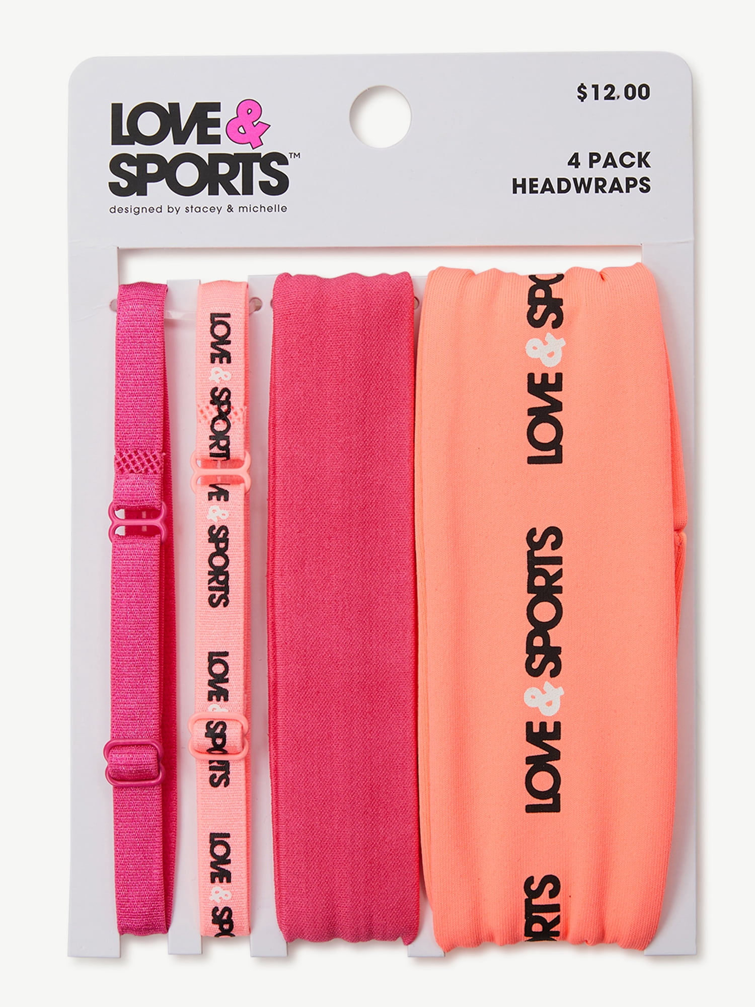 Love & Sport Women's Headbands, 4-Pack