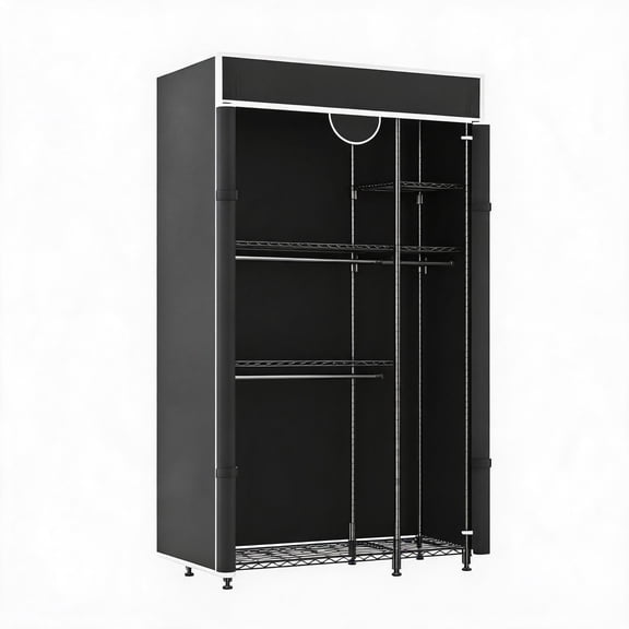 Carbon Steel Clothes Rack with Fabric Cover, Adjustable Wardrobe Organizer 720LBS, 43.31x15.75x76.46 in