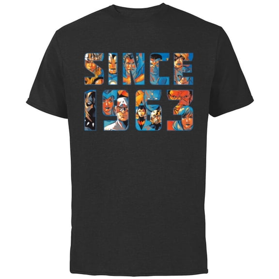 Marvel Avengers 60th Anniversary Since 1963 Retro Classic- Short Sleeve Cotton T-Shirt for Adults - Customized-Black