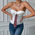thumbnail image 2 of Funicet Fashion Women Style Solid Color Backless Ribbon Waist Camisole Shapewear, 2 of 7