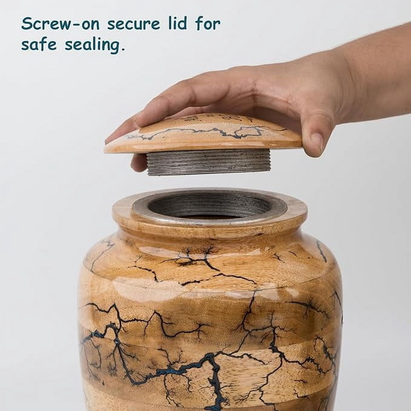 STONLIF Wooden Urns for Human Ashes - Adult Male, Female | Epoxy Resin Cremation Memorial, Decorative Urn for Ashes | Funeral Urns - Large Up to 250 lbs
