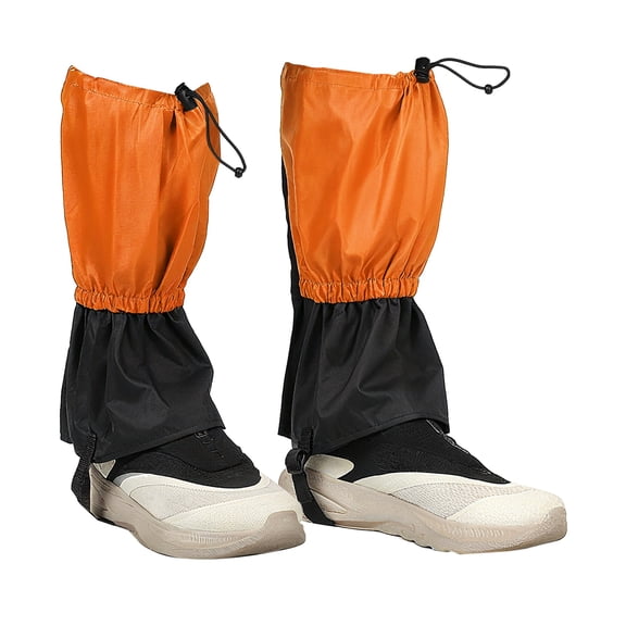 Leg Gaiters, Snow Gaiters for Hiking Waterproof Snow Boot Guards for Snowshoeing Hiking, 14" & Orange