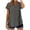 Gray, variant on Nylon Spandex Tee Shirts for Women V Neck Short Sleeve Pullover Sports Casual Tops