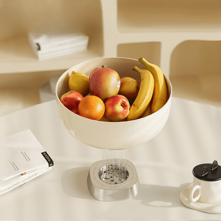 

ZHSHANTCHDQ Elegant High-Footed Plastic Fruit Bowl with Drainage - Stylish Durable Snack Container Serving Tray for Living Room