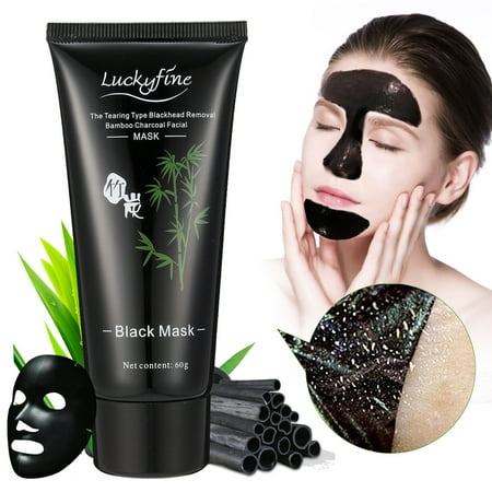 LuckyFine 60g Blackhead Remover Deep Cleansing Purifying Peel Off Acne Black Mud Face (Best Blackhead Peel Off Mask)
