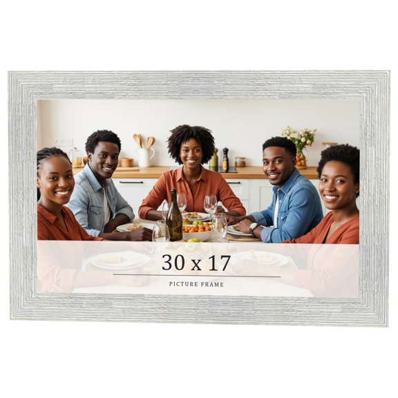 30x17 Frame White Real Wood Picture Frame Width 1.5 inches | Interior Frame Depth 0.5 inches | Barn