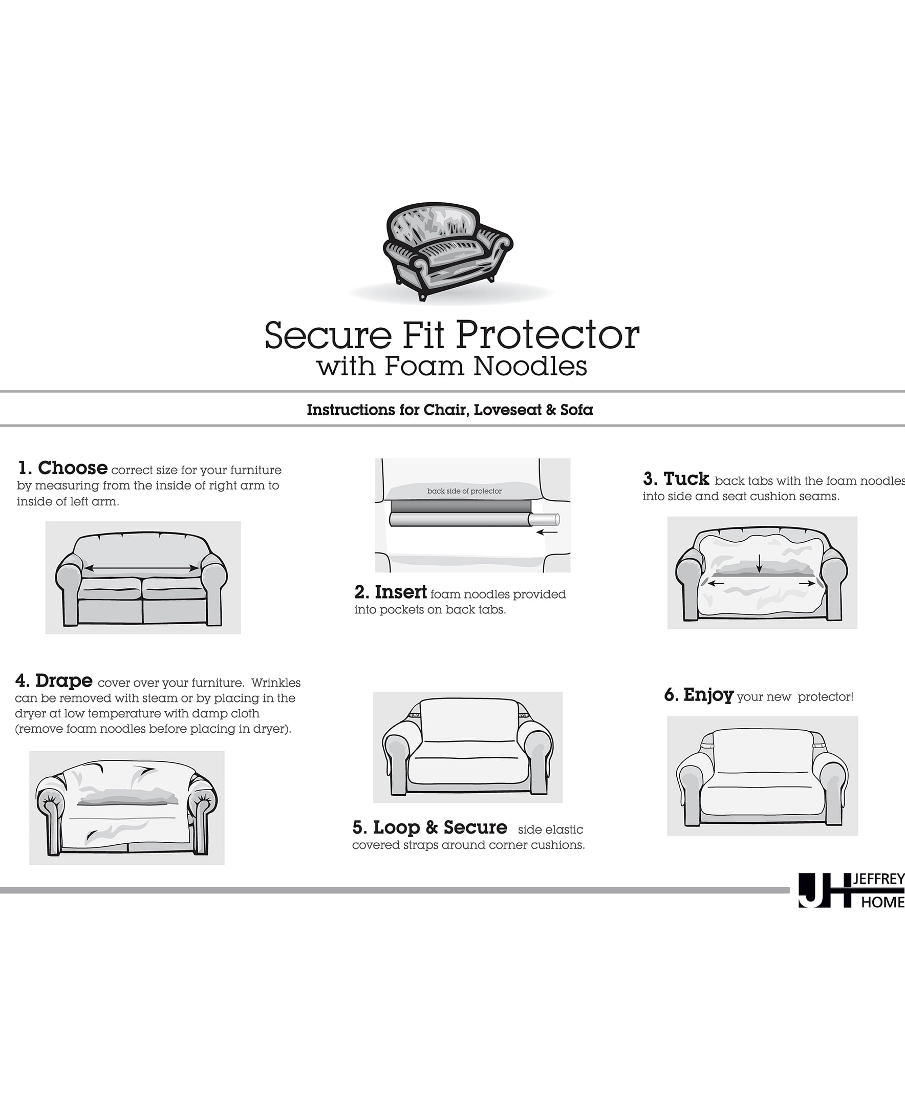 Innovative Textile Solutions 1-Piece Belmont Leaf Secure Fit Loveseat Furniture Cover Slipcover, Natural