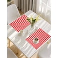 thumbnail image 5 of Red Placemats Set of 6, Country French Rustic Buffalo Plaid Modern Art Placemats for Dining Table, Place Mats for Kitchen Tabletop, Waterproof Wipeable Dining Table Mats Set, 5 of 9