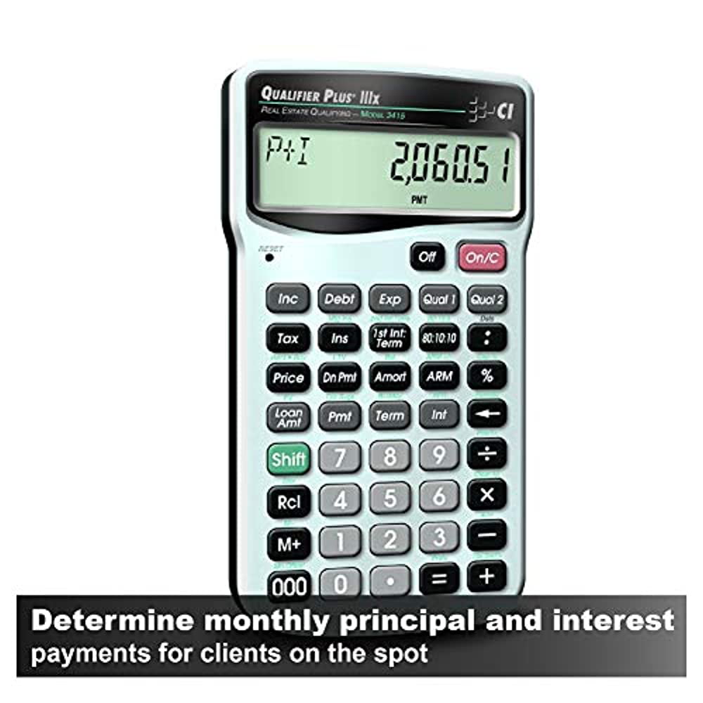 Black, Silver, 9 Digits Battery/, Black, Silver Calculated Industries Real Estate Master Pocket Calculator Financial Calculator Calculator Pocket Calculators
